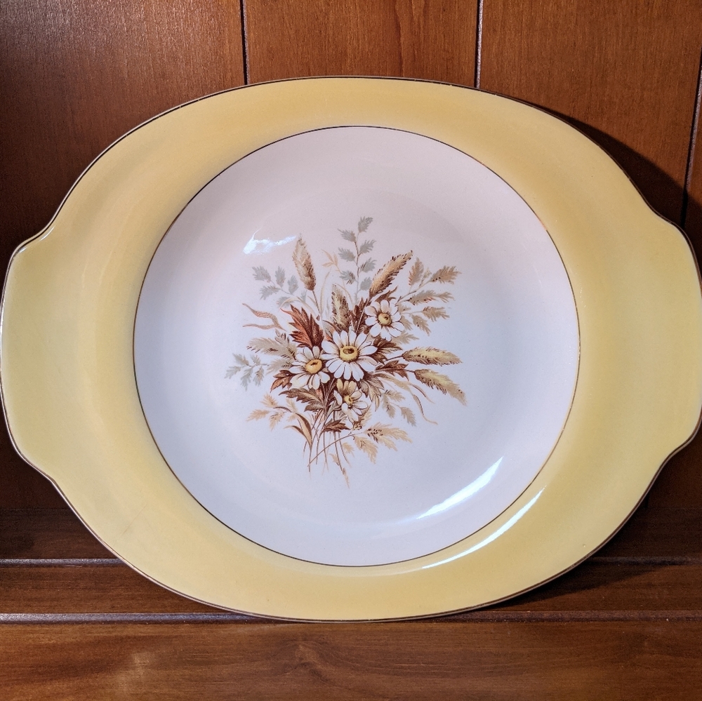 Cunningham & Pickett SUNGLOW Yellowstone-Tab Handle Serving Platter/Tray